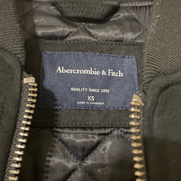 Men’s Abercrombie & Fitch Suede Bomber Jacket Black Size XS - Picture 2 of 3